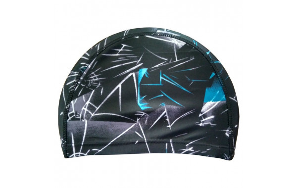 Шапочка для плавания Sportex лайкра R18078 черная с голубым 600_380