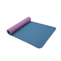 Коврик для йоги и фитнеса 183x61x0,6см Bradex TPE двухслойный SF 0402 фиолетовый,голубой