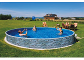 Морозоустойчивый бассейн Azuro Stone круглый 4х1,2 м Premium