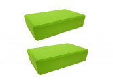 Набор йога блоков полумягких 2 штуки 223х150х76мм, ЭВА (E42944) Sportex BE300-11 зеленый