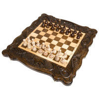 Шахматы + нарды Haleyan резные Корона 50 kh119
