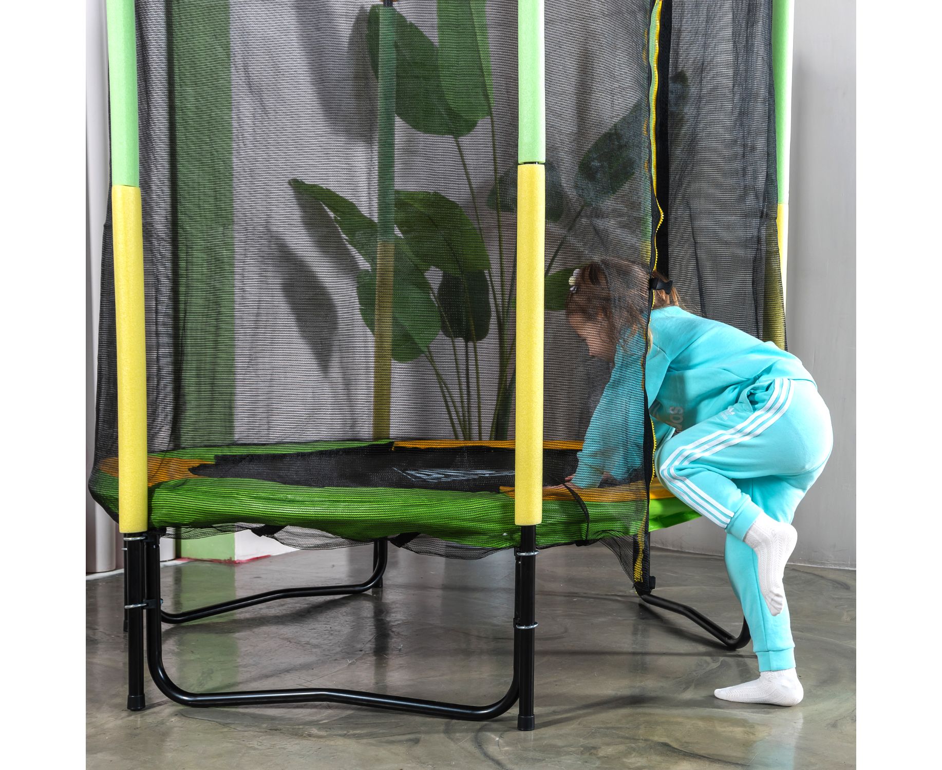 Батут DFC Jump kids 55" (137см) 55INCH-JD-GY зелено-желтый 1834_1500