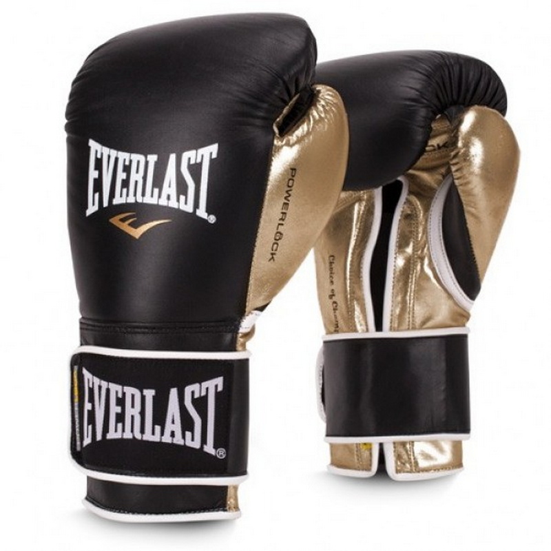 Перчатки тренировочные Everlast Powerlock PU 14oz черн/золот. P00000723 800_800