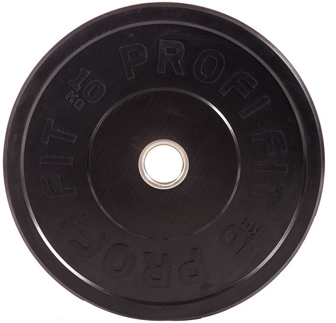 Диск для штанги каучуковый, черный, d51 10кг Profi-Fit 693_665