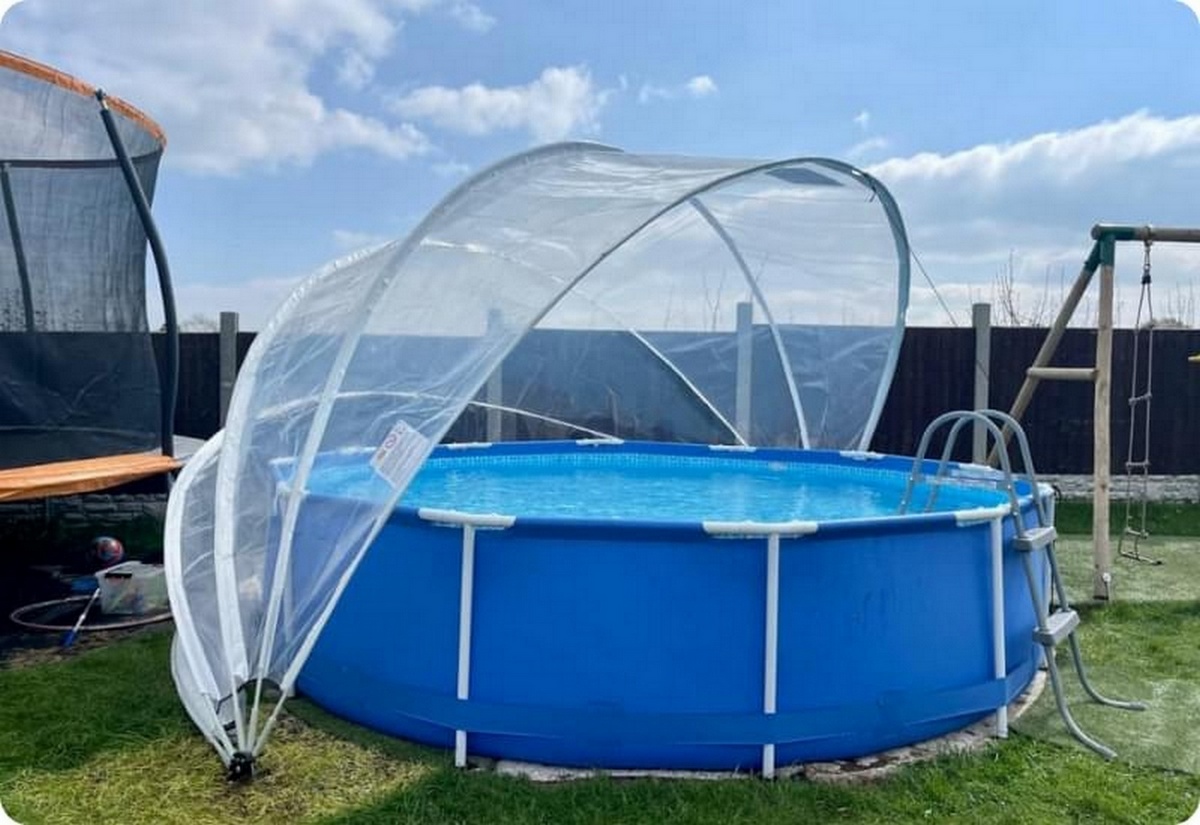 Круглый купольный тент павильон d360см Pool Tent для бассейнов и СПА PT360-B синий 1200_825