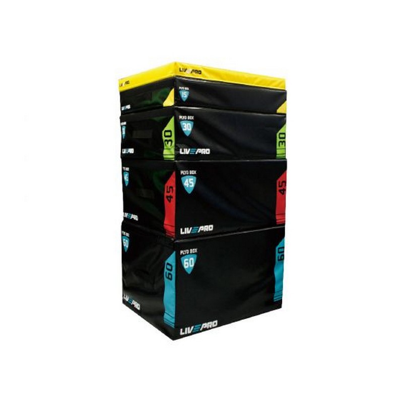 Плиометрический бокс Live Pro Soft Plyometric Box LP8151-XL 91,4x76,2x61 см, черный/синий 800_800